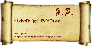 Hidvégi Péter névjegykártya